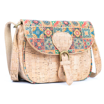 Flash Sale-Floral Printed Cork Crossbody Bag for Women BAGF-091