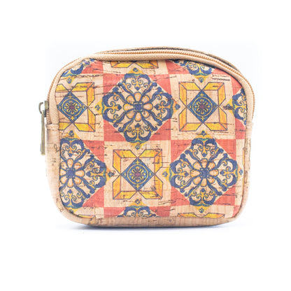 Cork coin purse cube pattern wallet BAGF-002-MIX-8 RANDOM