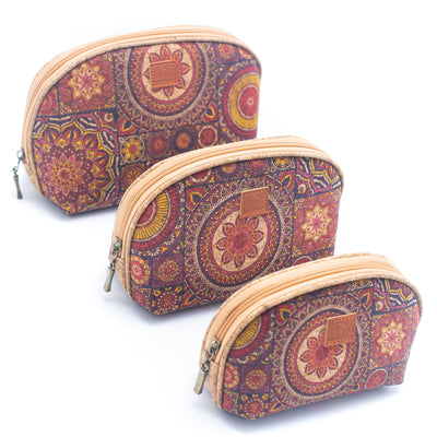 Luxury Women's 3-Piece Cork Cosmetic Bag Set BAGD-329