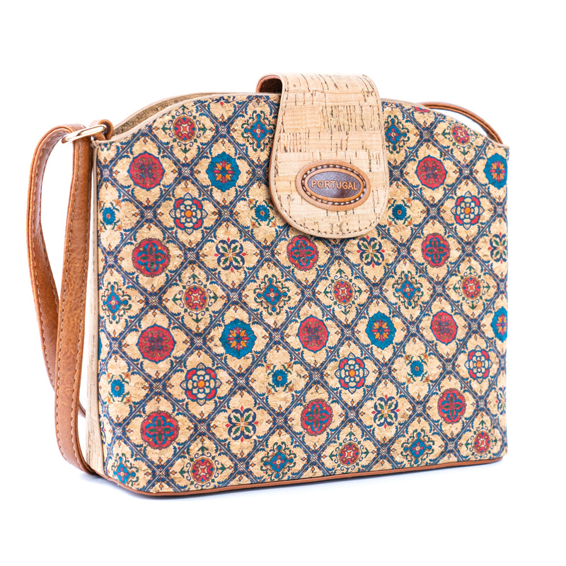 Floral Printed Cork Crossbody Bag BAGD-597