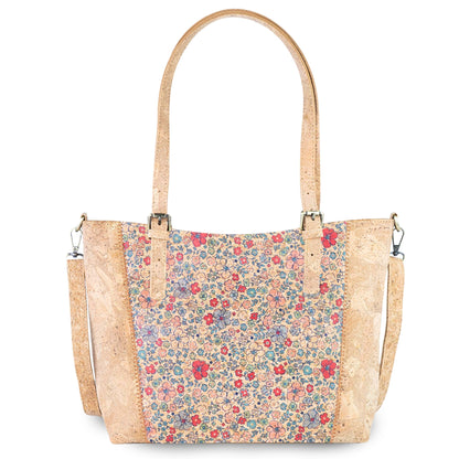Natural Cork HandBag with Floral Print BAGD-660