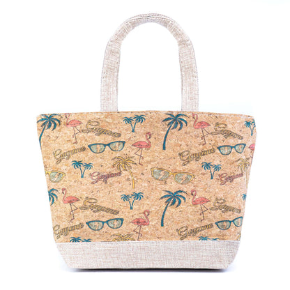Small Cork Tote Handbag with Zipper BAG-2380