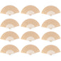 12units-Cork Antique Wooden Folding Hand Fan  L-1108