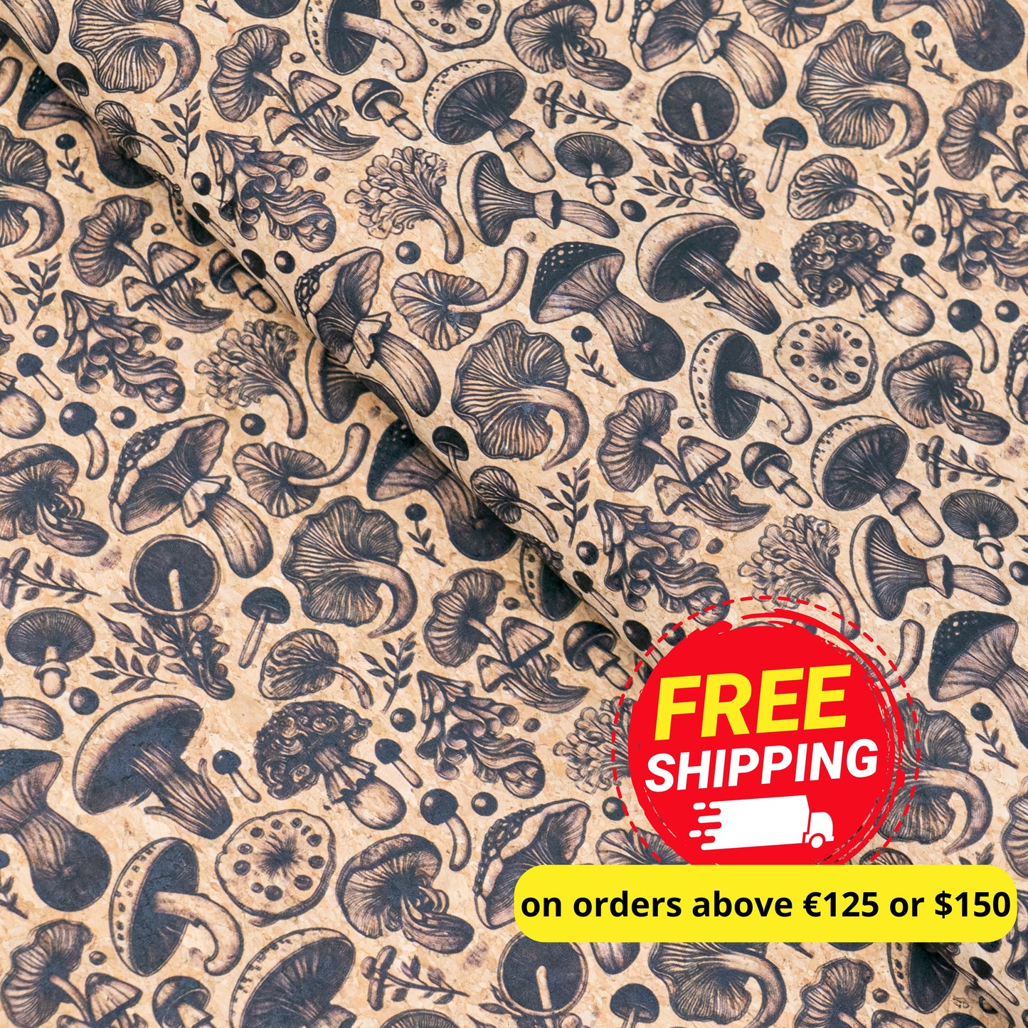 Black Mushroom Pattern COF-732