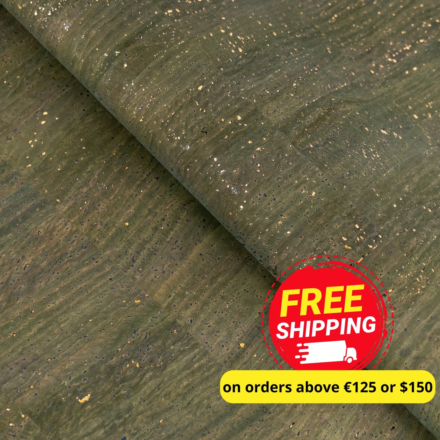 Dark Wine Cork Fabric with Gold Flecks  Cork Material COF-677