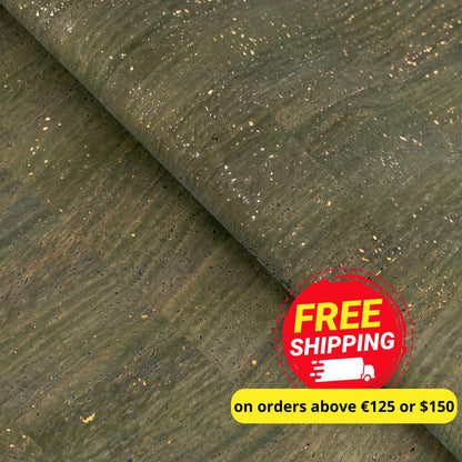 Dark Wine Cork Fabric with Gold Flecks  Cork Material COF-677