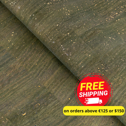 Dark Wine Cork Fabric with Gold Flecks  Cork Material COF-677