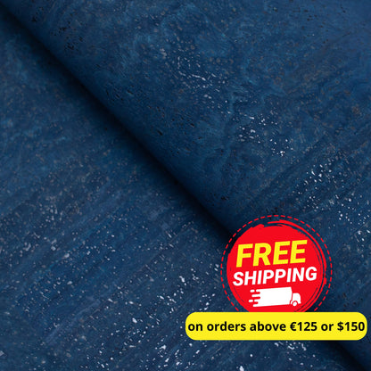 Premium Solid Blue Cork Fabric COF-128-D