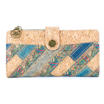 Patchwork-Stitched Cork Long Wallet – BAGD-592