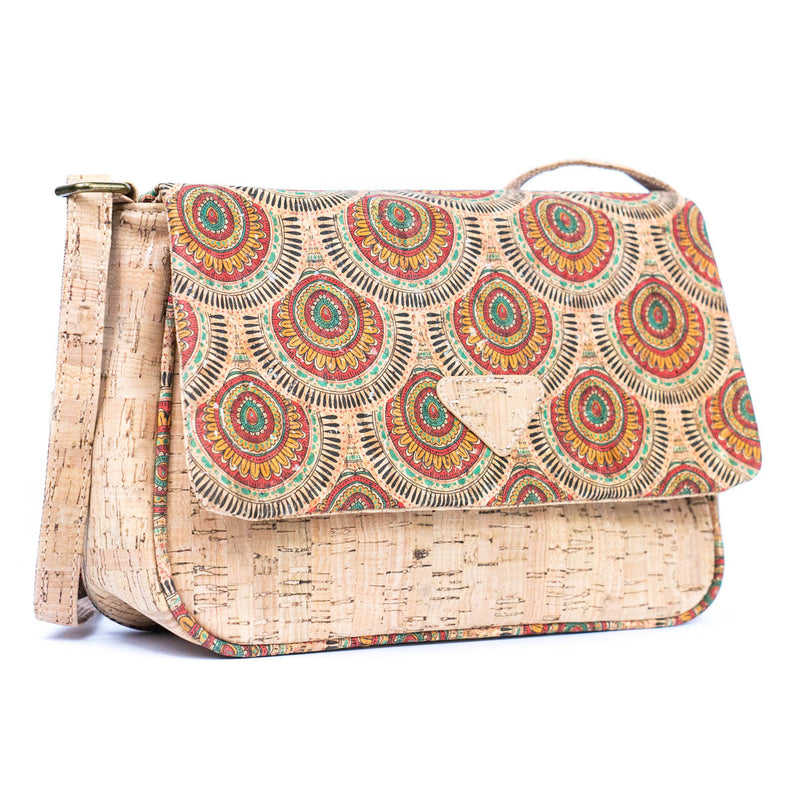 Vibrant Cork Crossbody Bag – Floral & Mosaic Delight BAGF-090