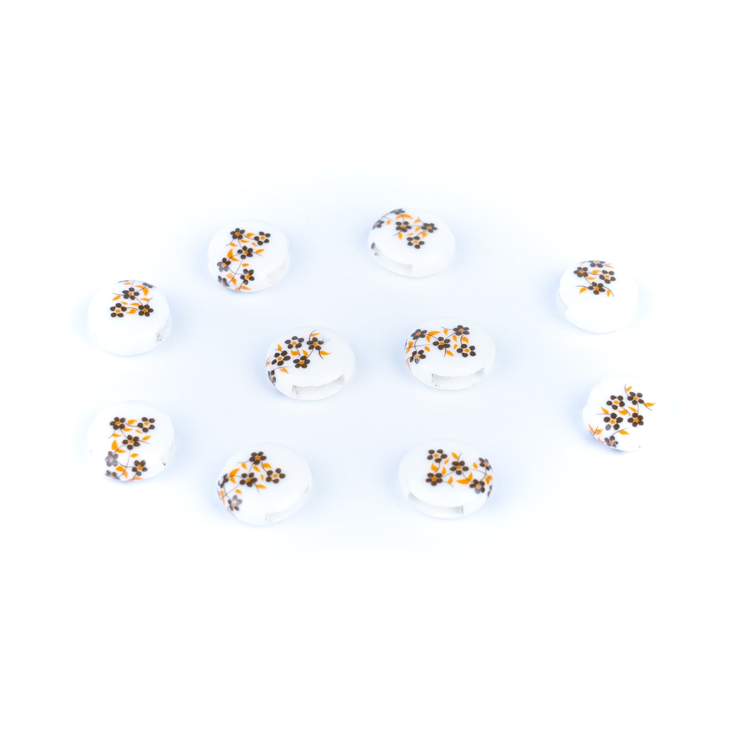 10 Pcs for 10mm flat leather, Flat Ceramic Slider Bead for 10mm Cork Cord    D-5-5-272