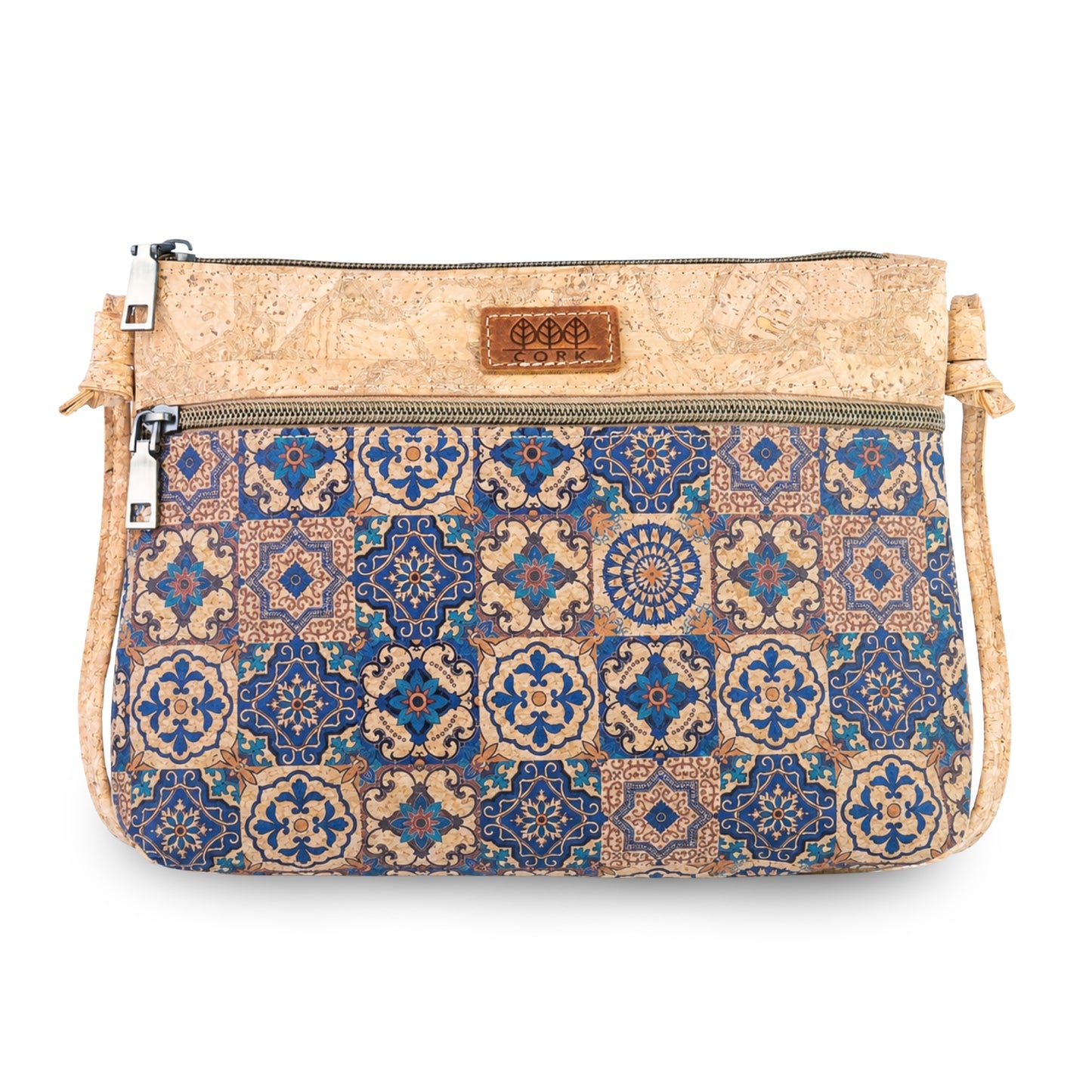 Slim Cork Crossbody Bag with Printed Design BAGD-663