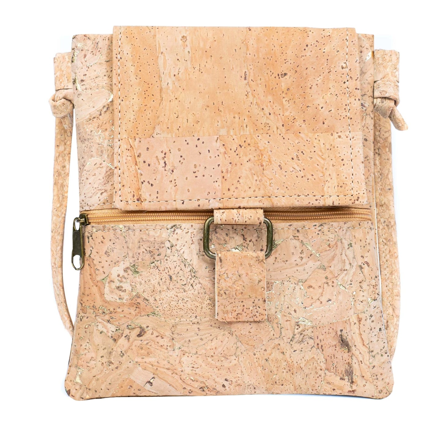 Cork Crossbody Bag - Vegan Fold-Over Messenger Bag BAGP-346