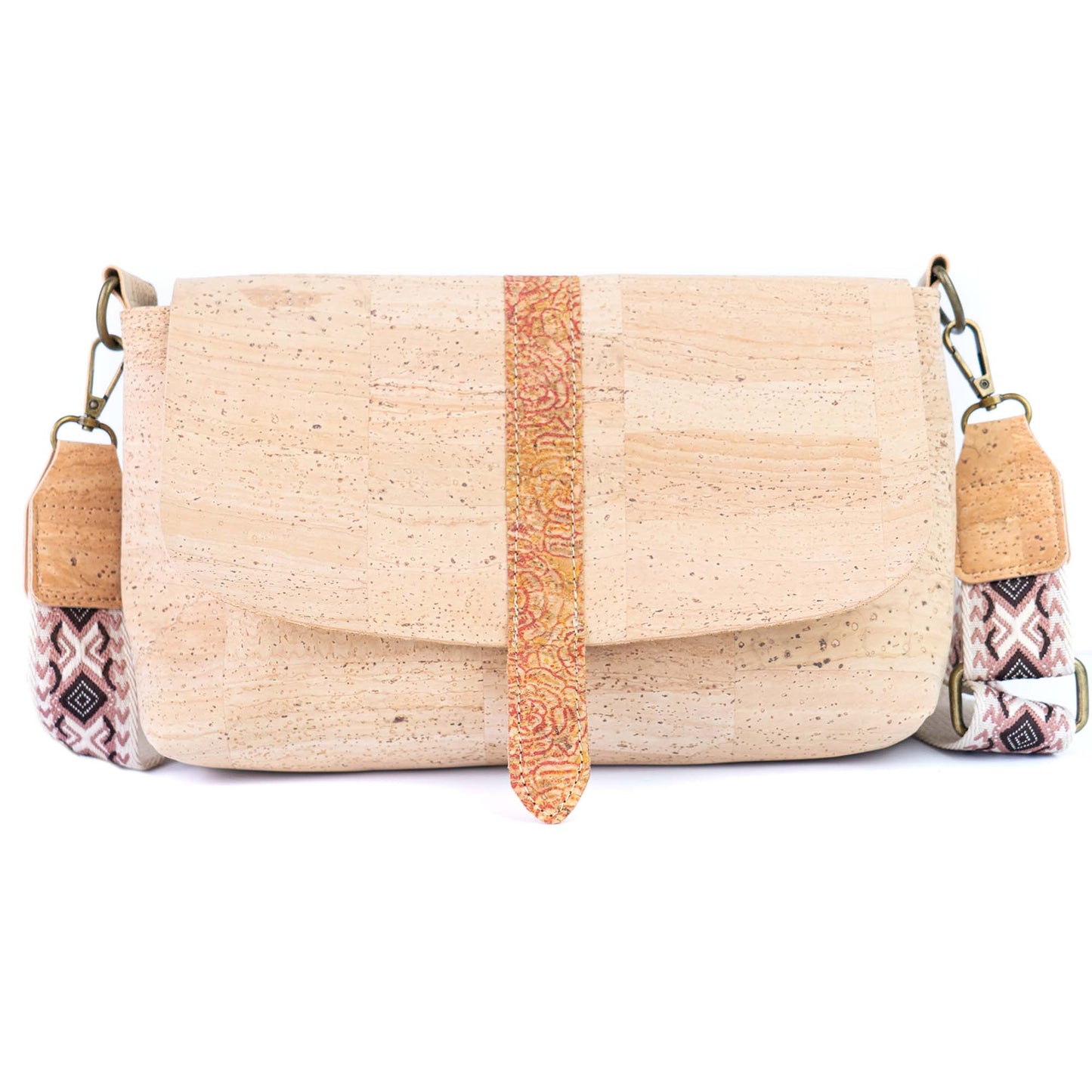 Cork Crossbody Bag with Interchangeable Strap | Natural Cork Shoulder Bag BAGP-366