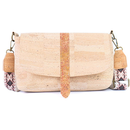 Cork Crossbody Bag with Interchangeable Strap | Natural Cork Shoulder Bag BAGP-366