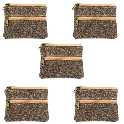 Dual Zip Cork Coin Purse BAGP-309(5units)