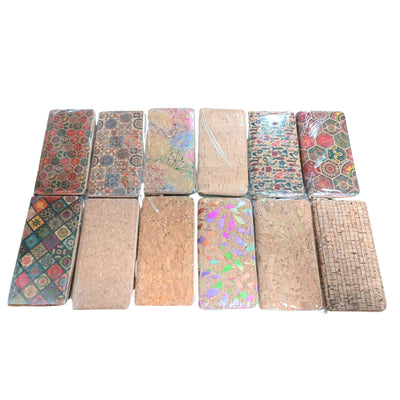 Natural cork with flower pattern zipper women wallet BAGD-589（12units）