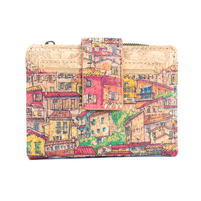 Cork Zipper Wallet – Mosaic and Floral Pattern BAGF-107