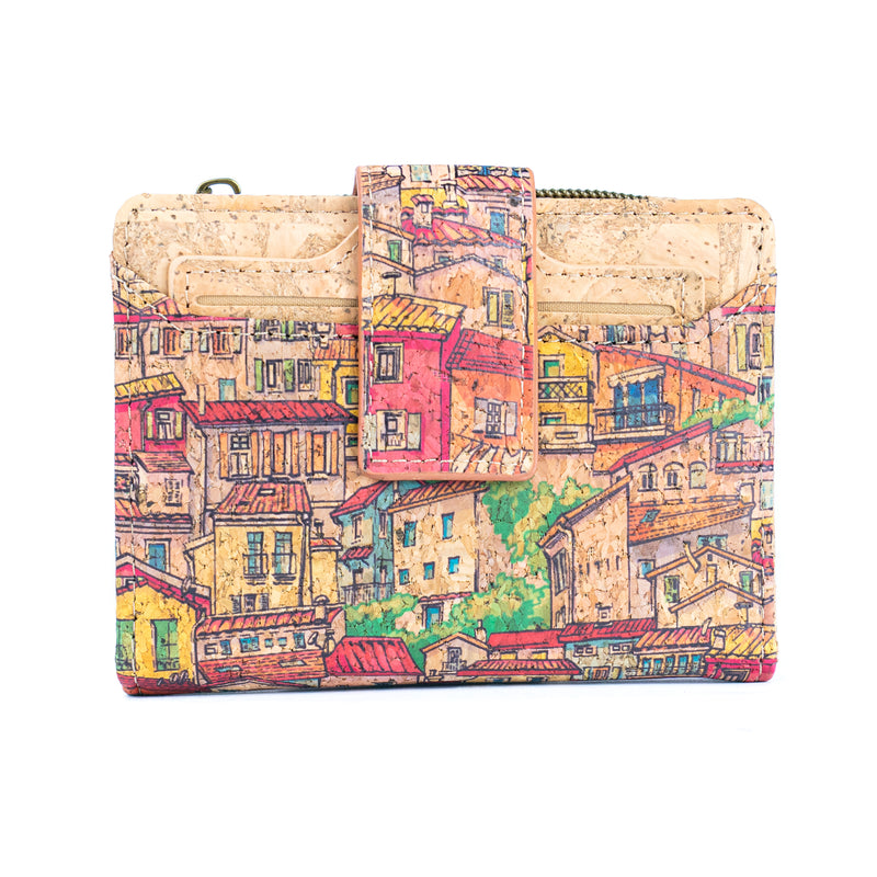Cork Zipper Wallet – Mosaic and Floral Pattern BAGF-107