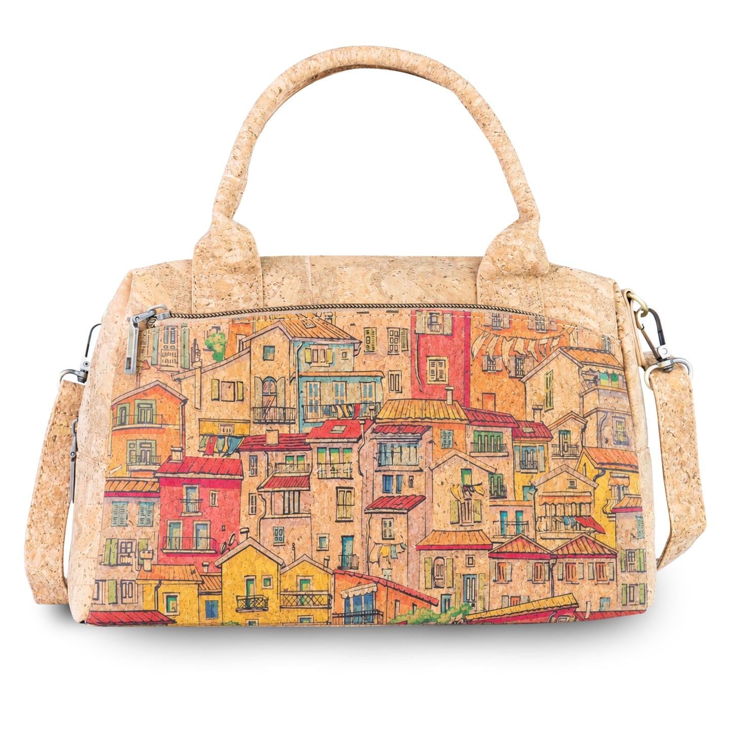Small Cork Handbag with Printed Front BAGD-661