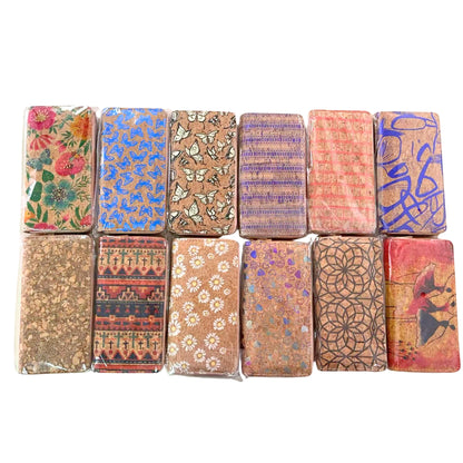 12pcs | Printed Cork Zip-Around Wallet —BAGD-623