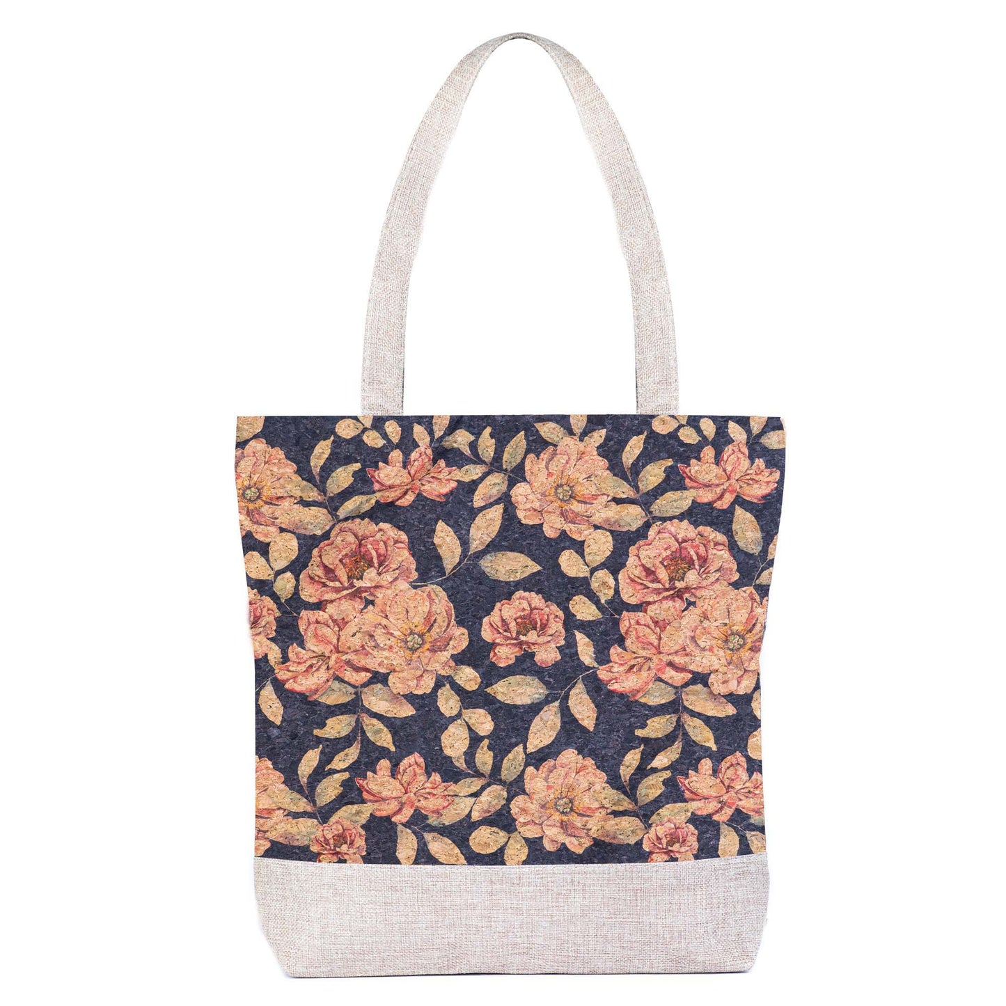 Printed Cork Tote Bag with Fabric Handles BAG-2382