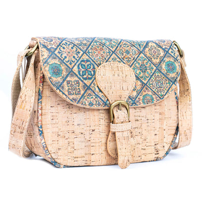 Flash Sale-Floral Printed Cork Crossbody Bag for Women BAGF-091