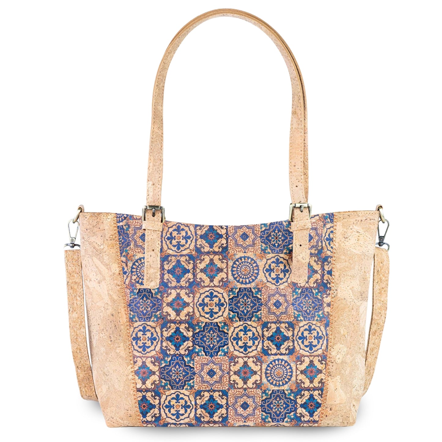 Natural Cork HandBag with Floral Print BAGD-660