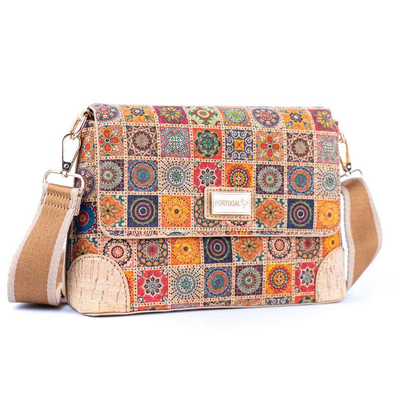 Elegant Printed Cork Crossbody Bag for Women BAGD-587