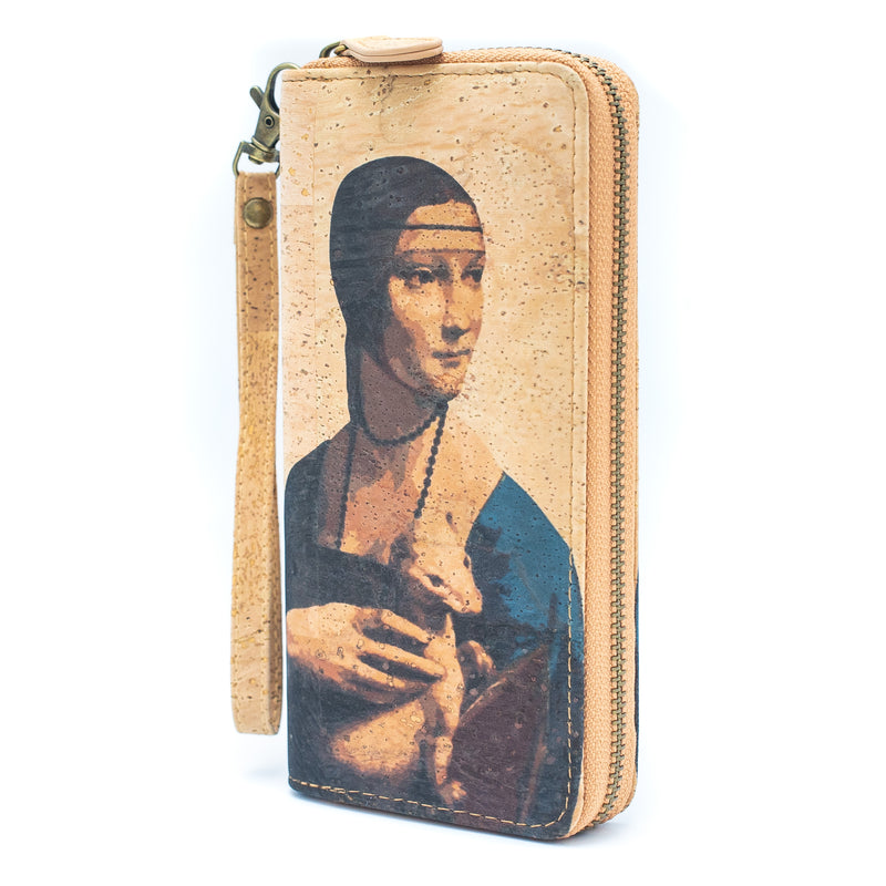 Abstract Frida Art Cork Zipper Wallet- BAG-2076