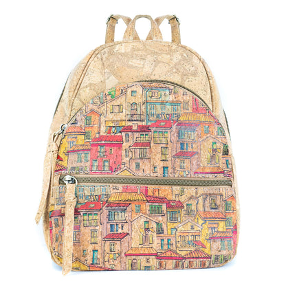 Cork Backpack – Flower and Tiles Pattern BAGD-610
