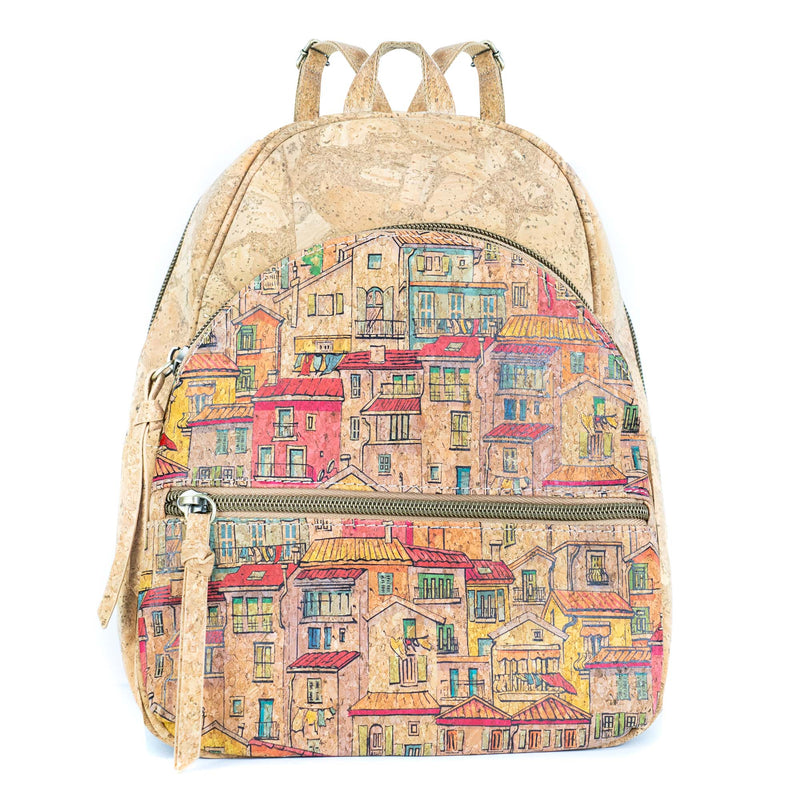 Cork Backpack – Flower and Tiles Pattern BAGD-610