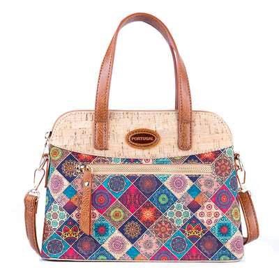 Floral Printed Cork Handbag & Crossbody Bag BAGD-588