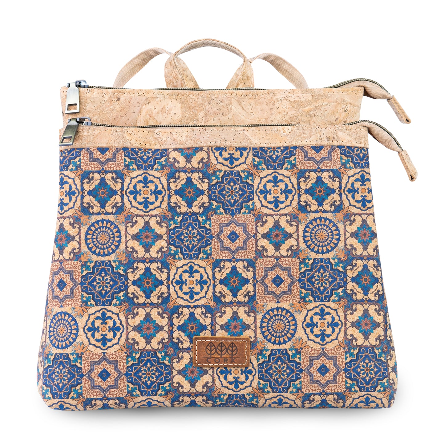 Natural Cork Backpack with Printed Front Panel BAGD-652