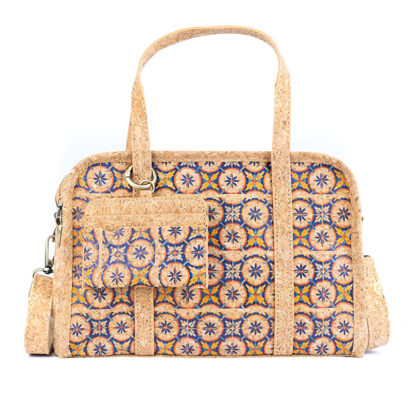 Cork Handbag – Floral & Mosaic Design, Eco-Friendly Elegance BAGD-342