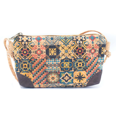 Colorful  Pattern Cork Crossbody Bag with Adjustable Strap BAGD-341