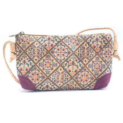 Colorful  Pattern Cork Crossbody Bag with Adjustable Strap BAGD-341