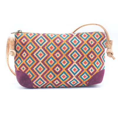 Colorful  Pattern Cork Crossbody Bag with Adjustable Strap BAGD-341