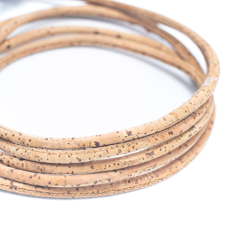 Natural 5mm round cork cord COR-611(10 meters)