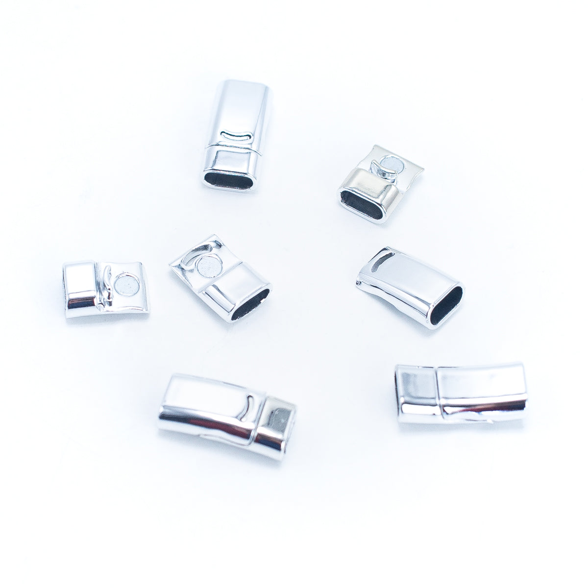 5Pcs for 10*5mm Flat/round leather magnet clasp, Antique Silver jewelry supplies jewelry finding D-6-268