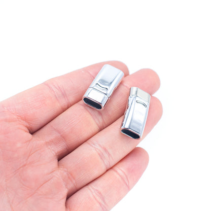 5Pcs for 10*5mm Flat/round leather magnet clasp, Antique Silver jewelry supplies jewelry finding D-6-268