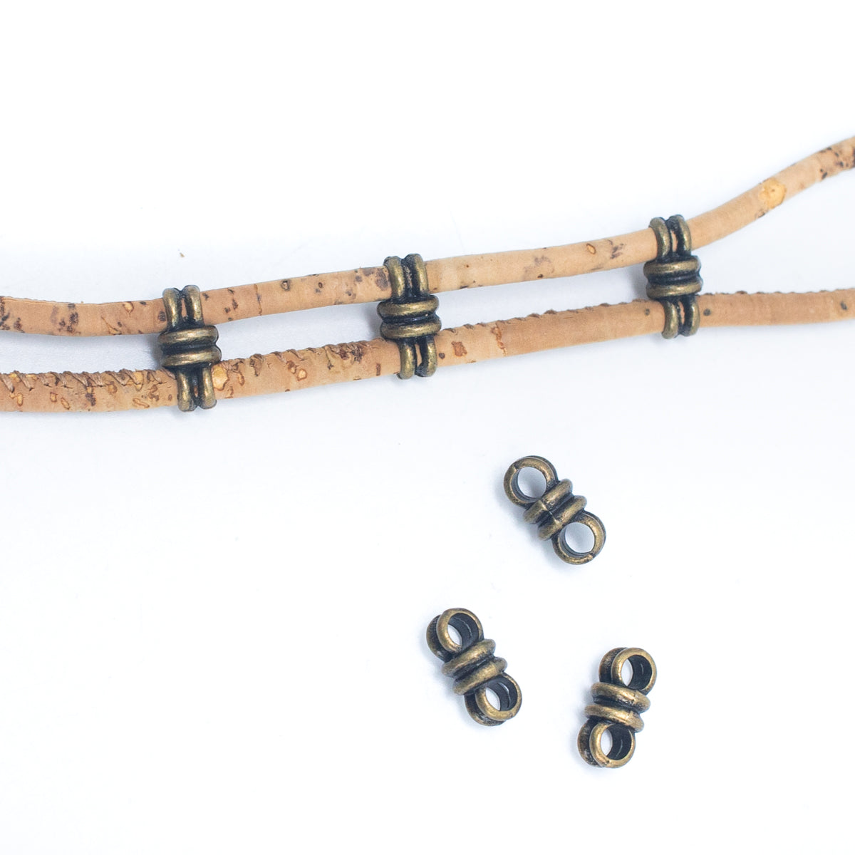 20Pcs for 3mm round Bronze two-hole fitting jewelry supplies jewelry finding D-5-3-182