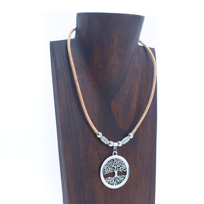Cork Handmade necklace colar women original wooden jewelry N-108-MIX-5