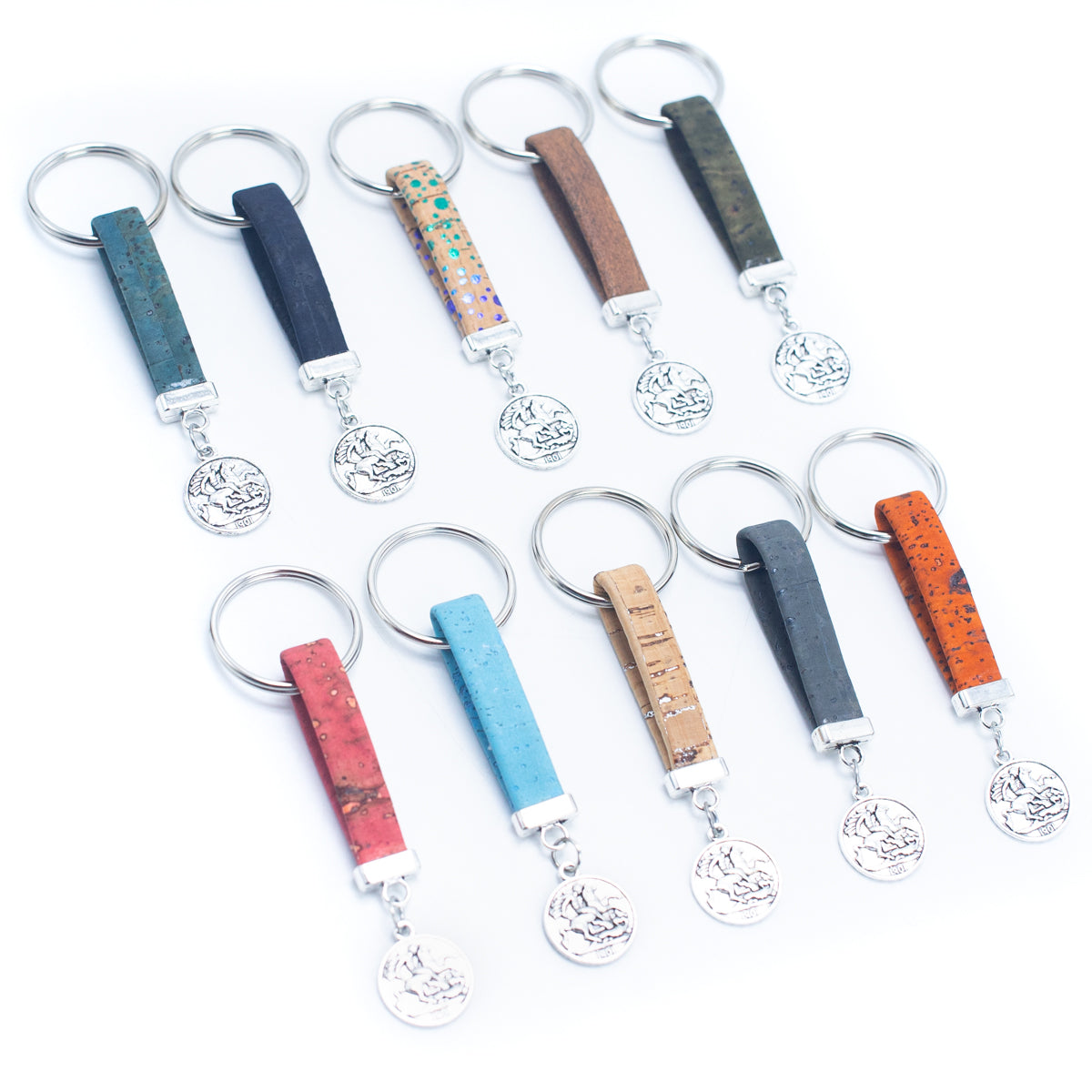 Cork with pendant Simple style handmade  keychin  I-065-MIX-10