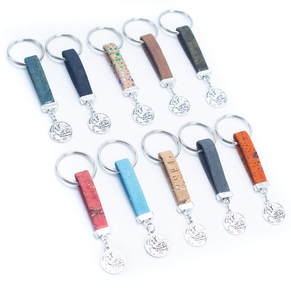 Cork with pendant Simple style handmade  keychin  I-065-MIX-10