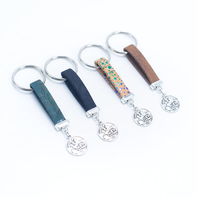 cork with pendant Simple style handmade  keychin  I-065-MIX-10
