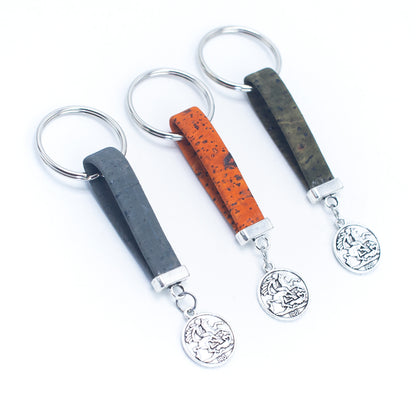 Cork with pendant Simple style handmade  keychin  I-065-MIX-10