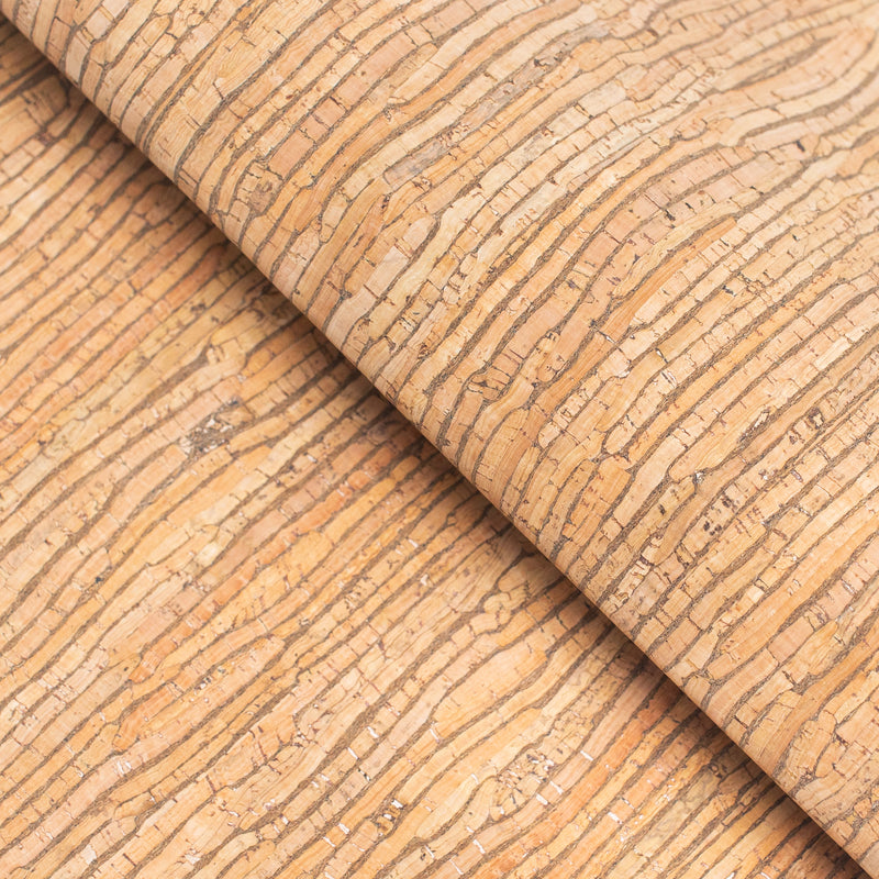 Natural with Stripes - Portuguese cork fabric COF-246