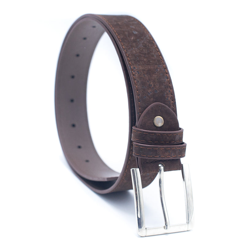 Brown Cork men belt vegan belt mens natural leather belt L-853-B