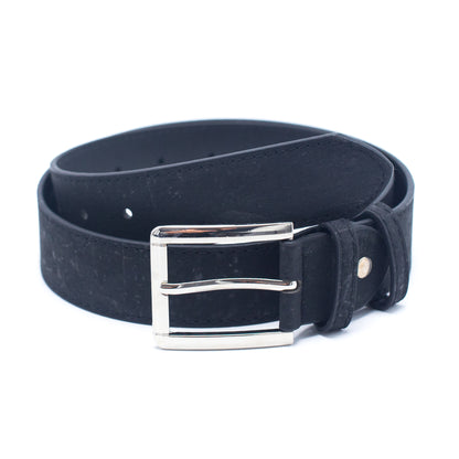 Black Cork men belt vegan belt mens natural leather belt L-853-A